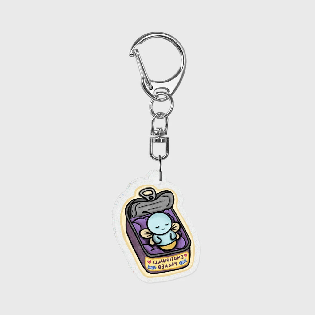 "Emotionally Packed" Glitter Acrylic Keychain