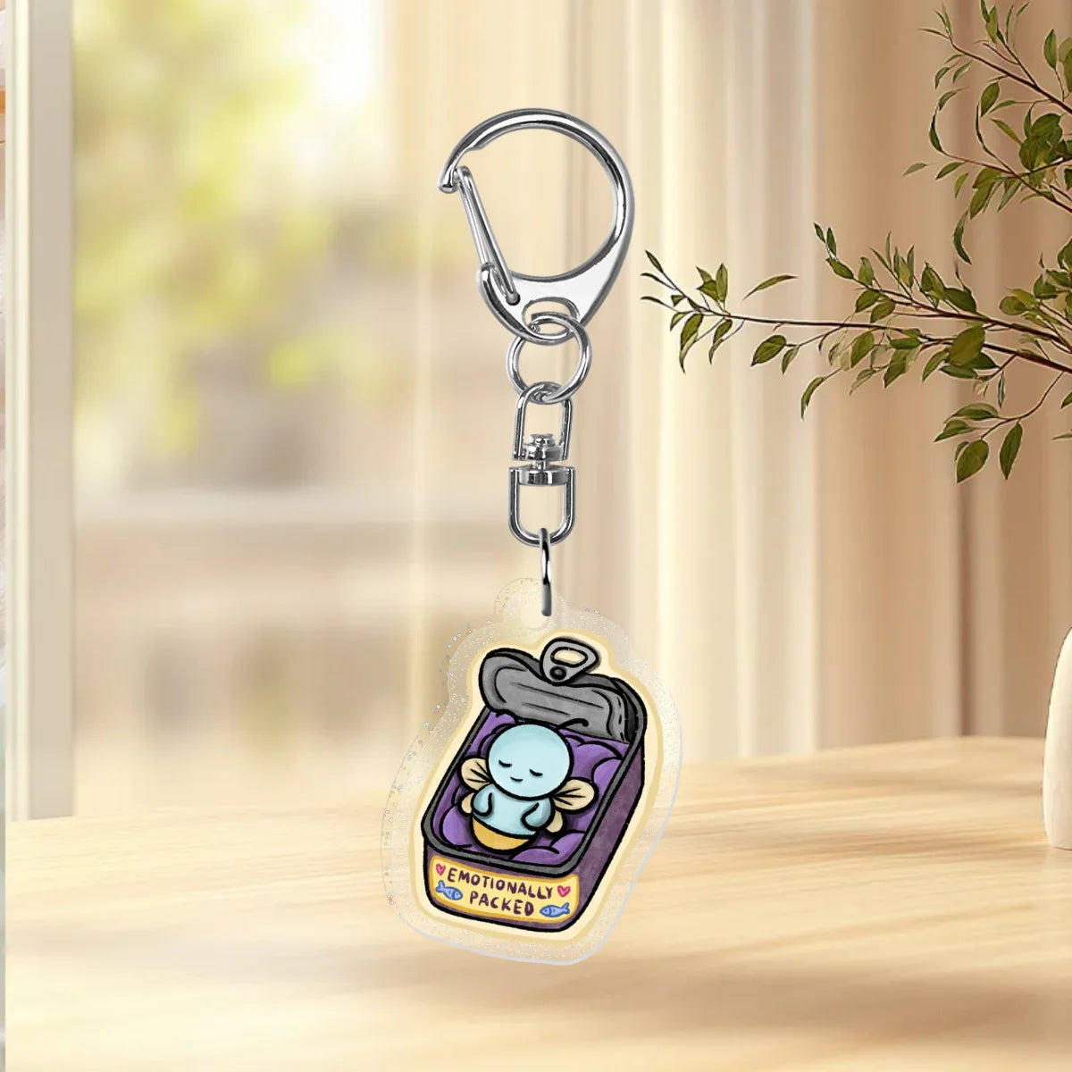 "Emotionally Packed" Glitter Acrylic Keychain