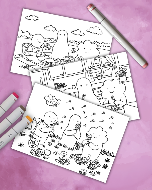 Step Into Spring: Colouring Sheets (15 Sheets, Digital Download)