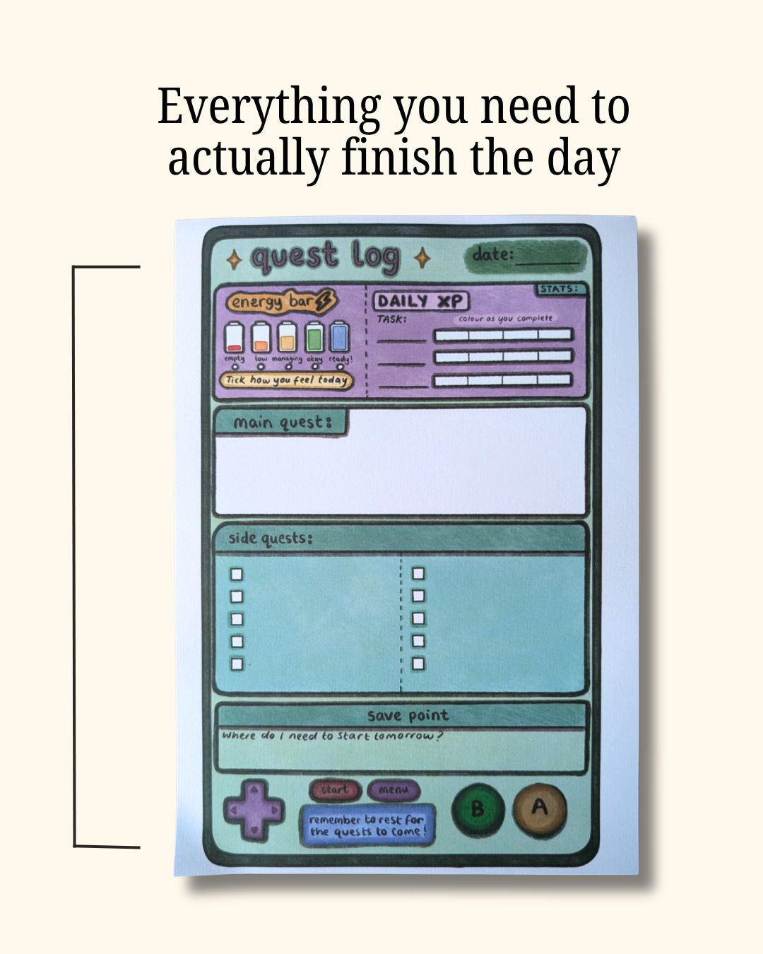 Quest Log Daily Planner