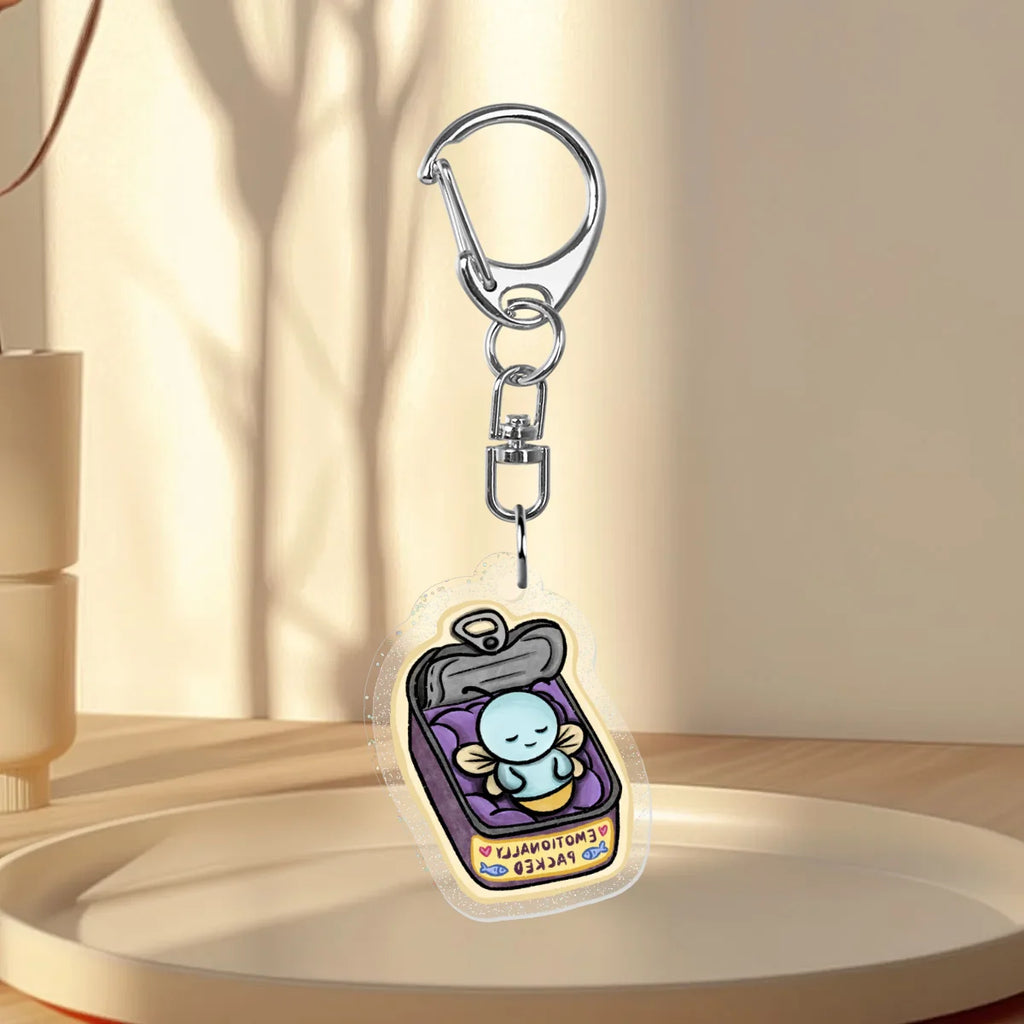 "Emotionally Packed" Glitter Acrylic Keychain
