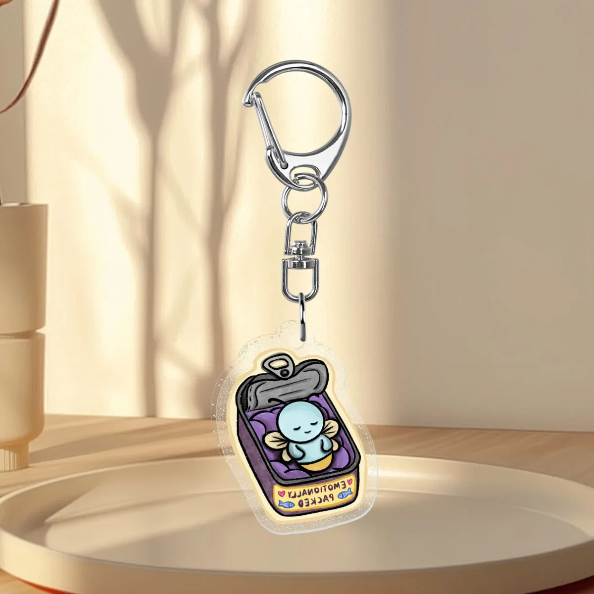 "Emotionally Packed" Glitter Acrylic Keychain