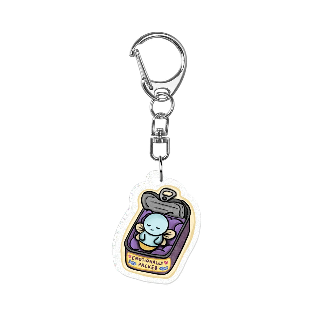 "Emotionally Packed" Glitter Acrylic Keychain