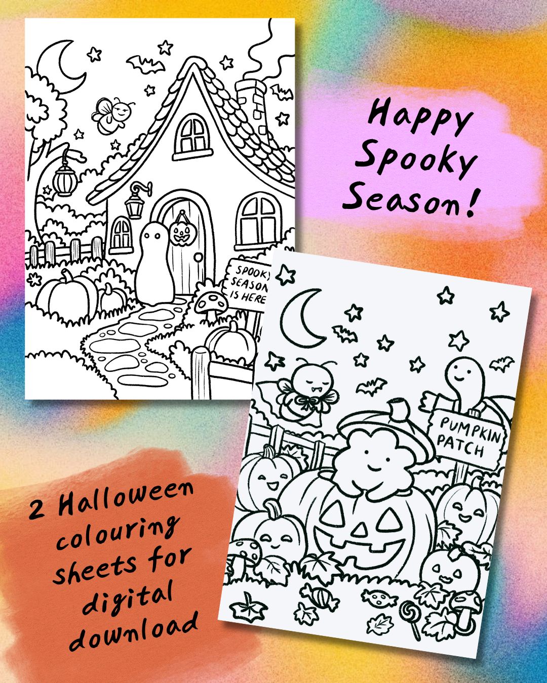 Halloween Colouring Sheets (Digital Download)