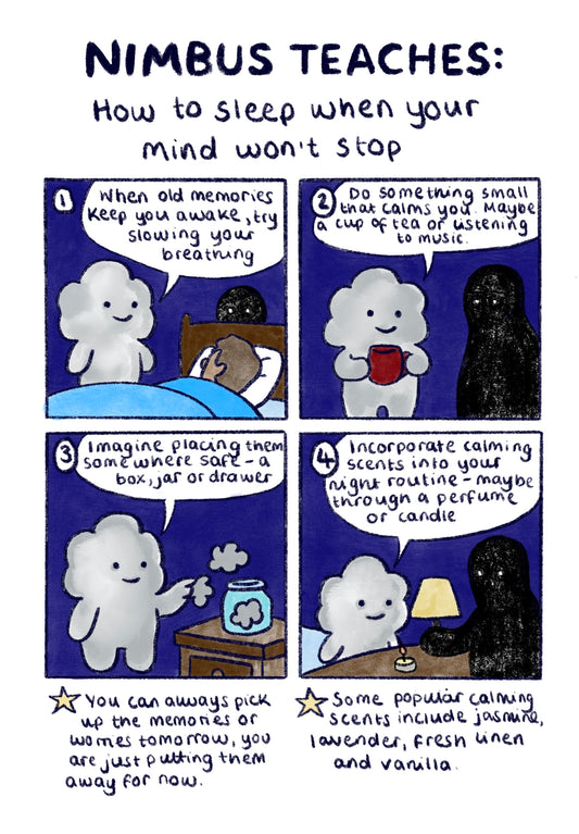 Nimbus Teaches: How to Sleep When Your Mind Won’t Stop Free Printable