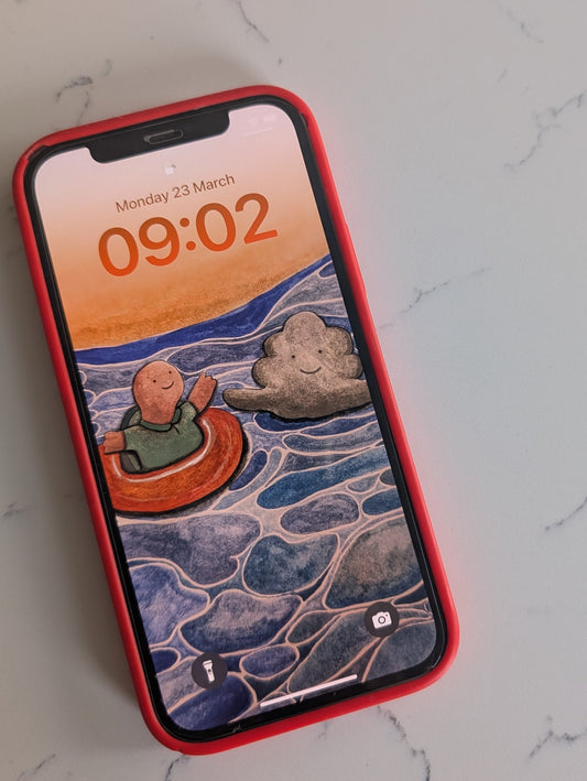 Joy in the Little Things: Illustrated Phone Wallpapers for Digital Download