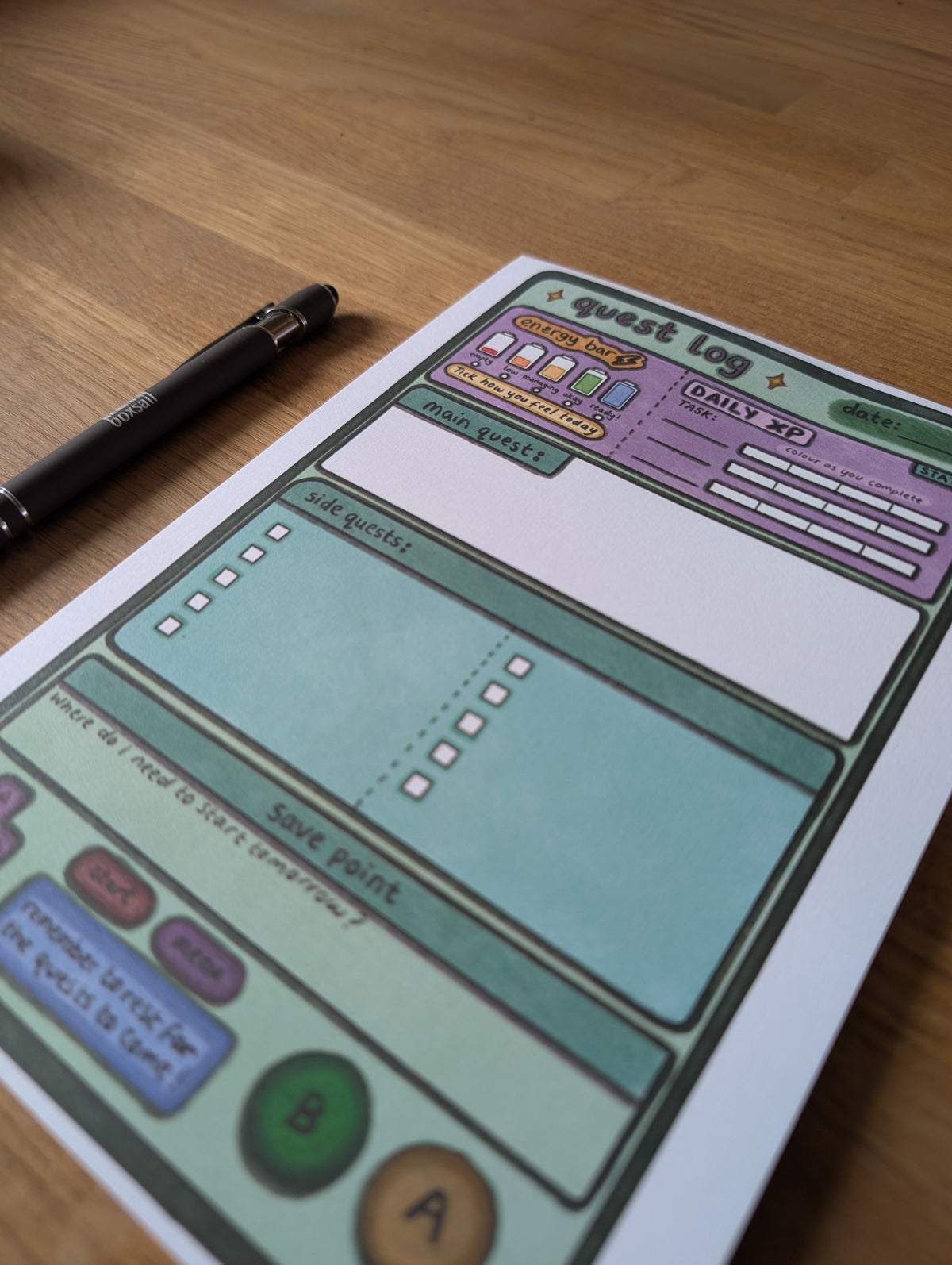 Quest Log Daily Planner