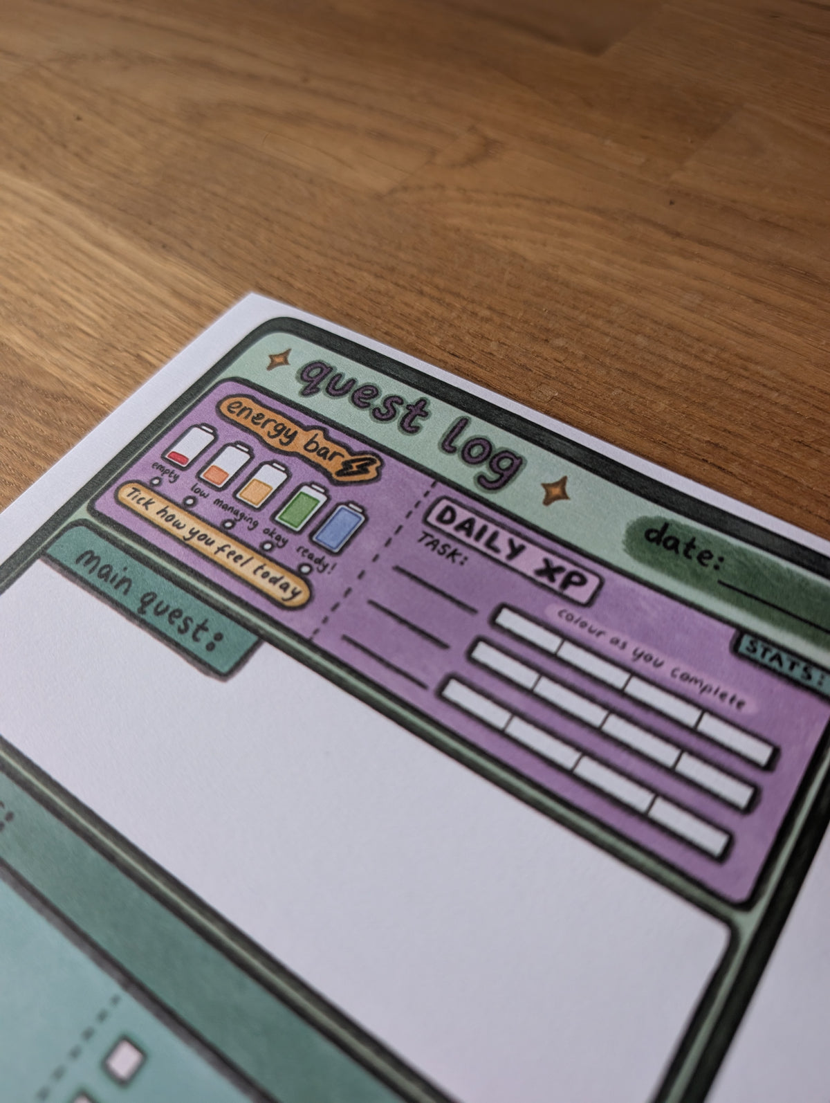 Quest Log Daily Planner