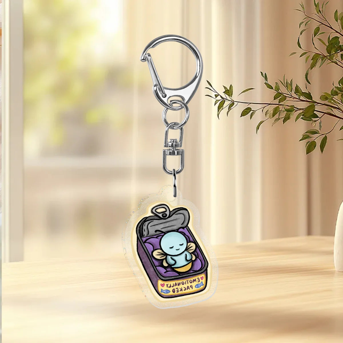 "Emotionally Packed" Glitter Acrylic Keychain